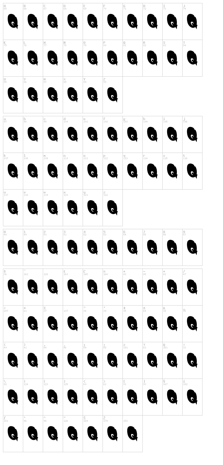 Grafiti Jedagraphicx font map